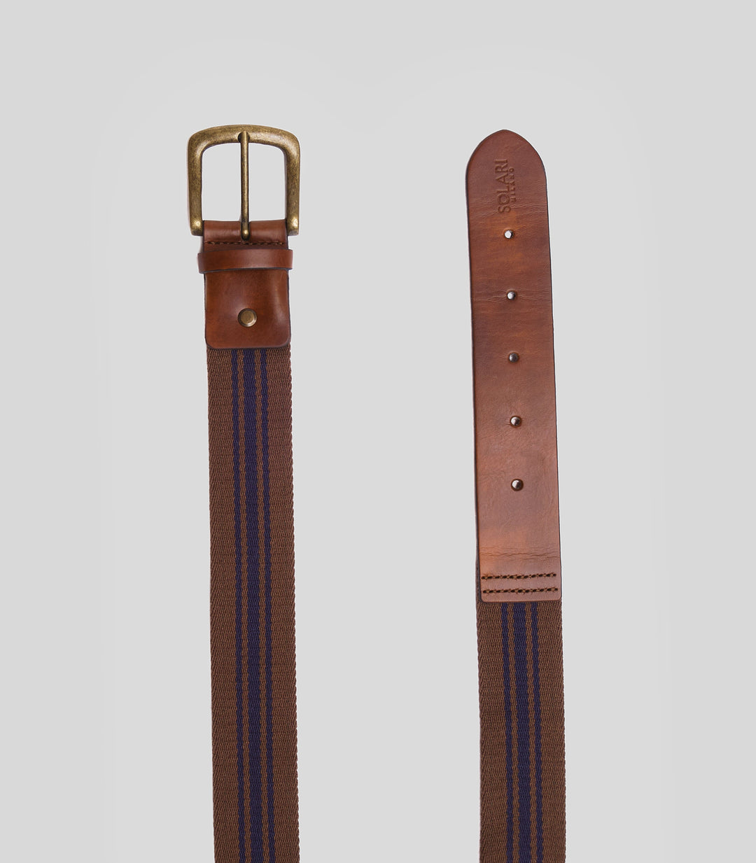 ceinture vegan homme marron et bleu