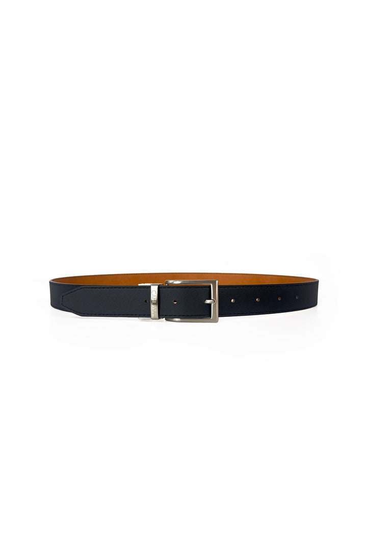ceinture en cuir vegan réversible noir et camel