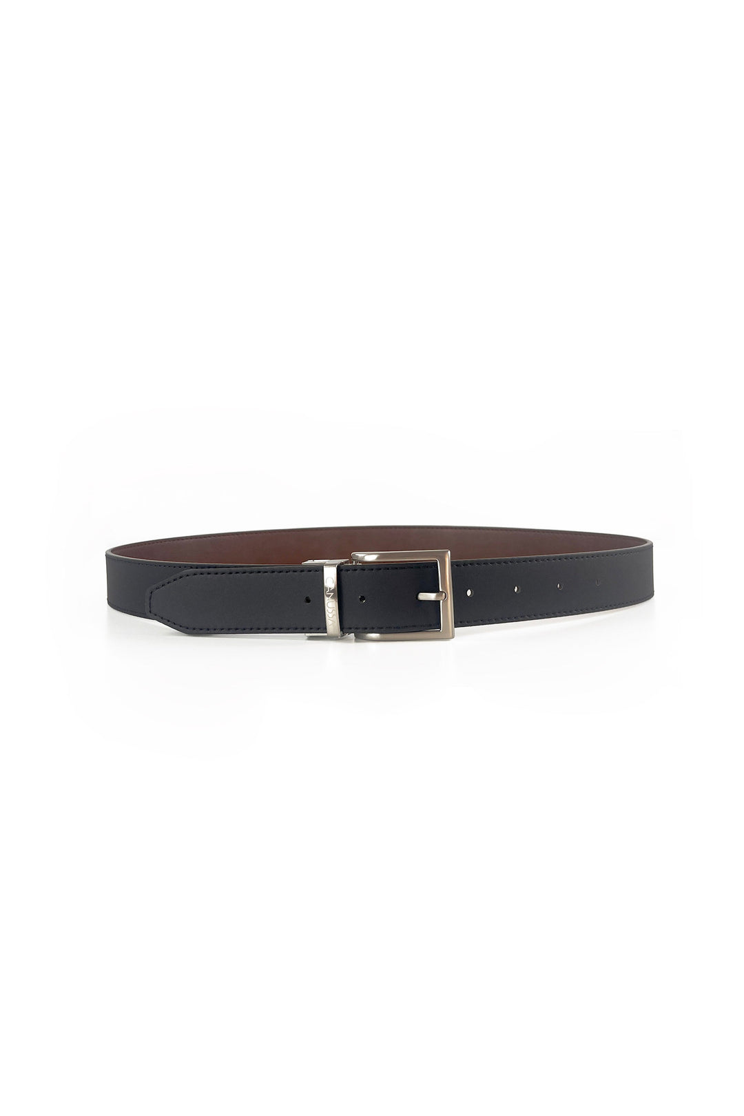 ceinture réversible en cuir vegan noir et marron