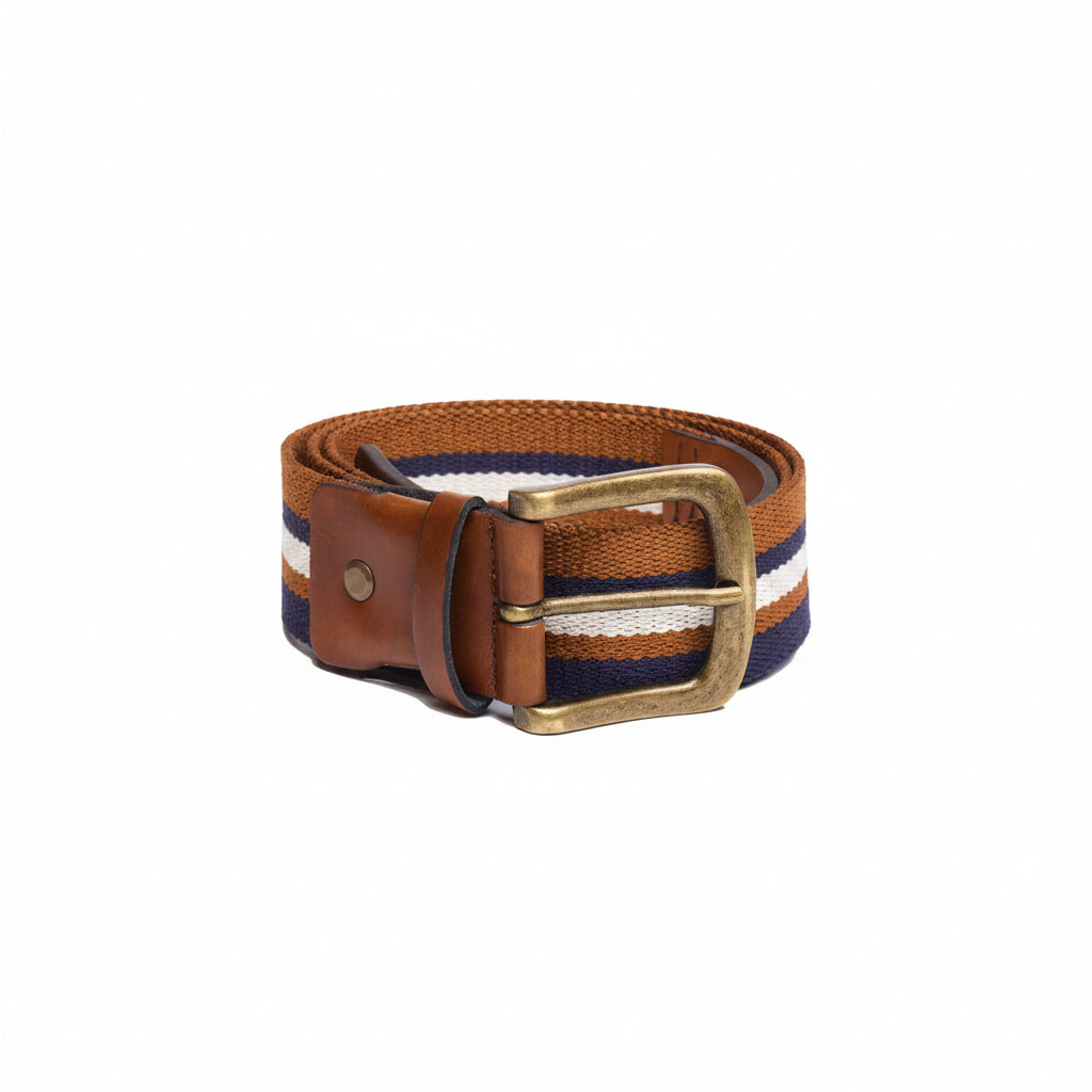 Ceinture vegan éco responsable marron bleu blanc solari 