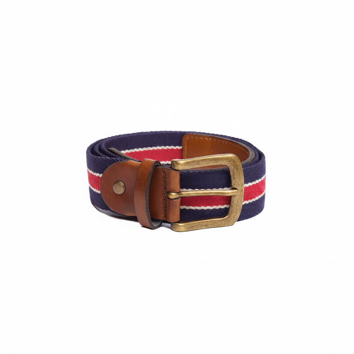 Ceinture vegan homme bleu rouge blanc 