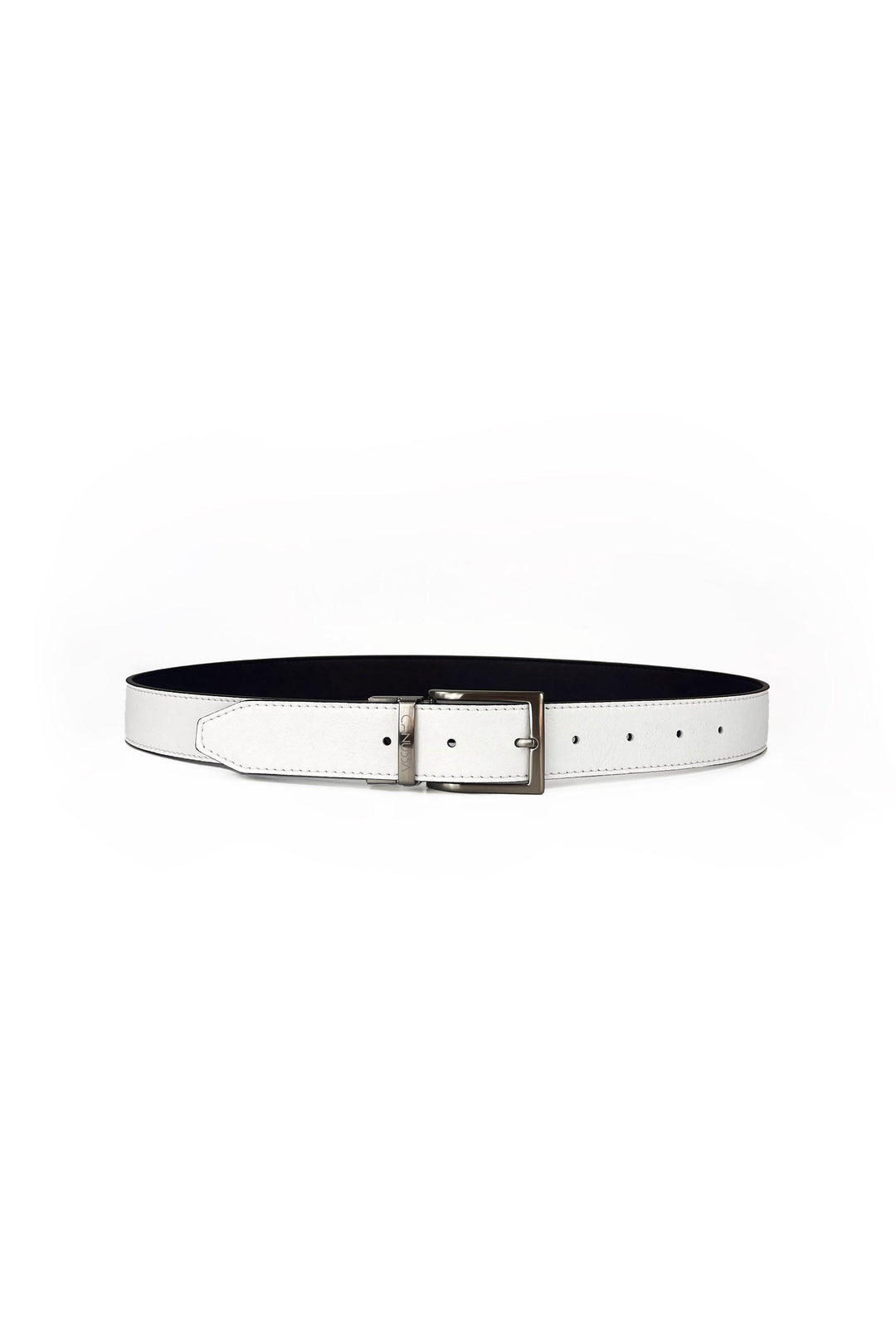 ceinture réversible en cuir vegan blanc et marron