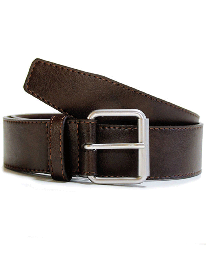 ceinture marron foncée en cuir vegan 