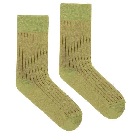 chaussettes cotelées vertes
