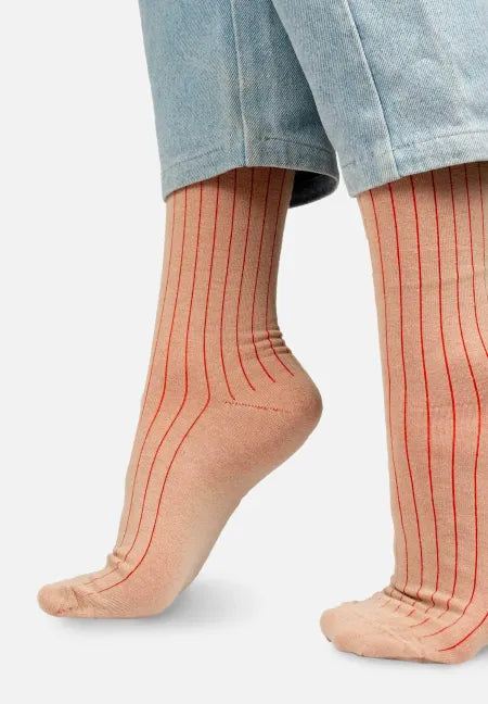 chaussettes rayées cotelées ecologiques