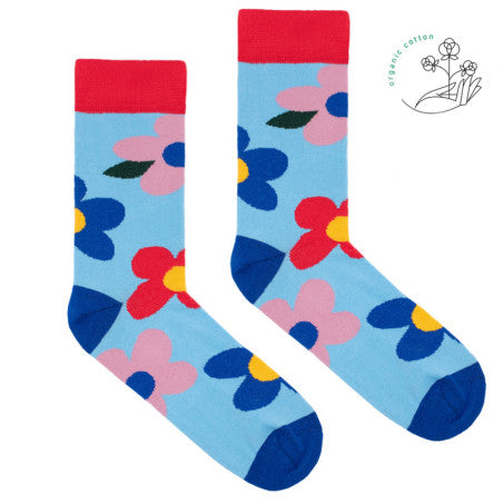 Chaussettes colorées à fleurs