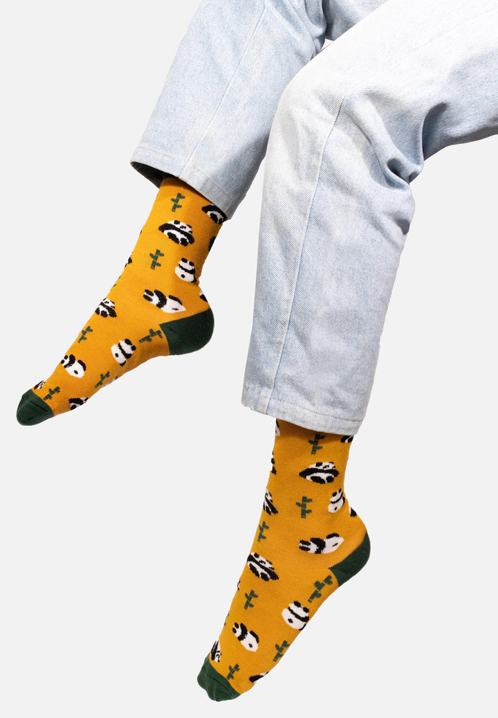 chaussettes à motifs de pandas en coton bio