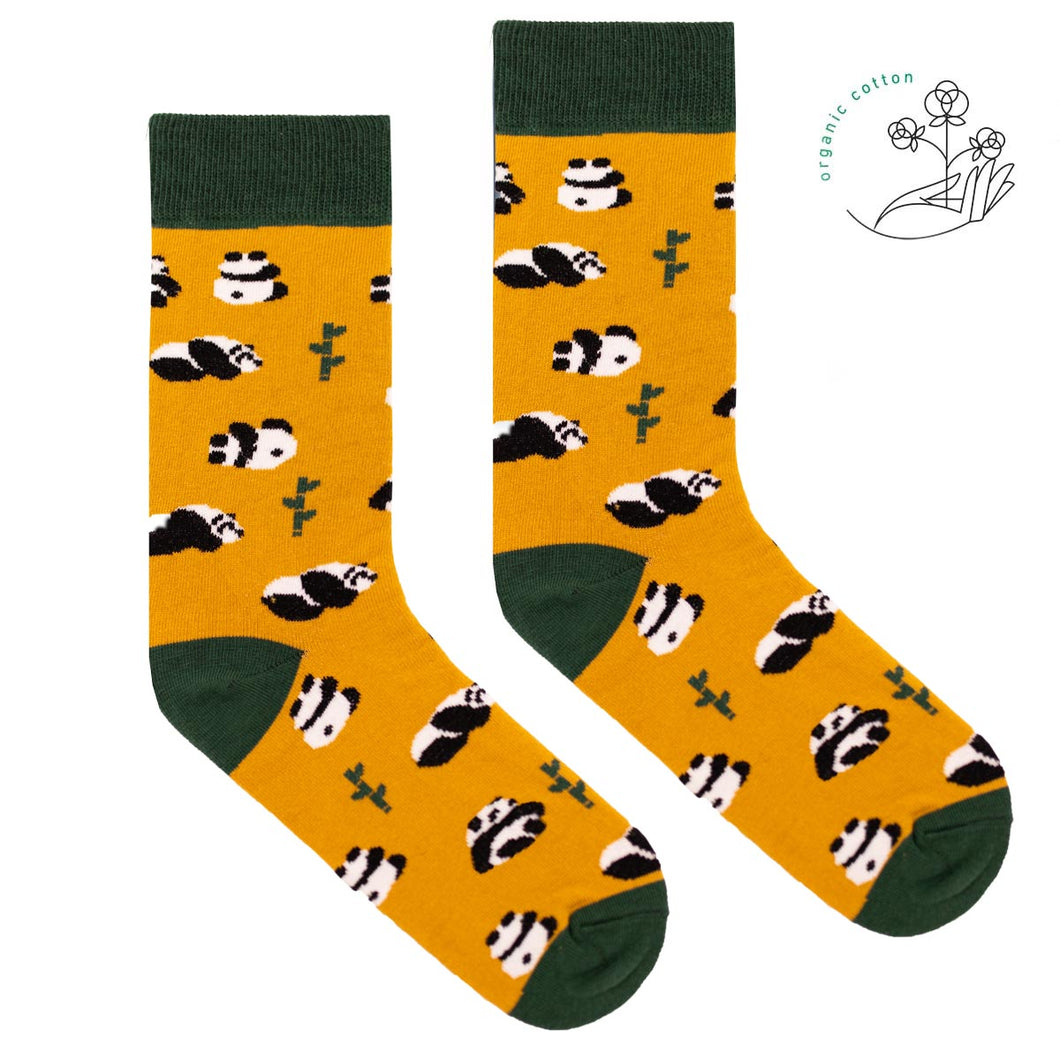 chaussettes à motifs de pandas en coton bio