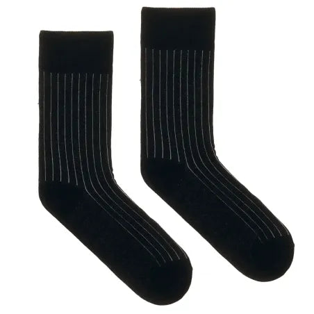 chaussettes noires avec rayures blanches en coton bio