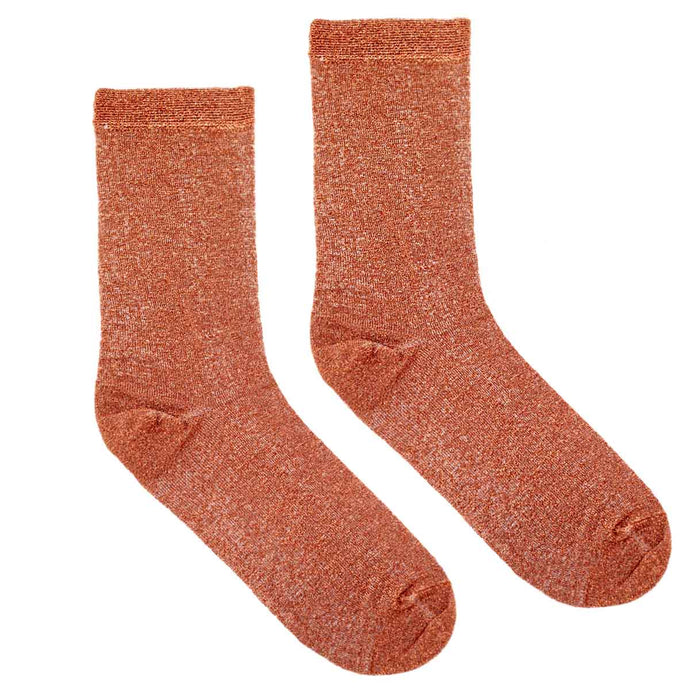 chaussettes à paillette orange en matières recyclées