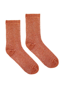 chaussettes à paillette orange en matières recyclées