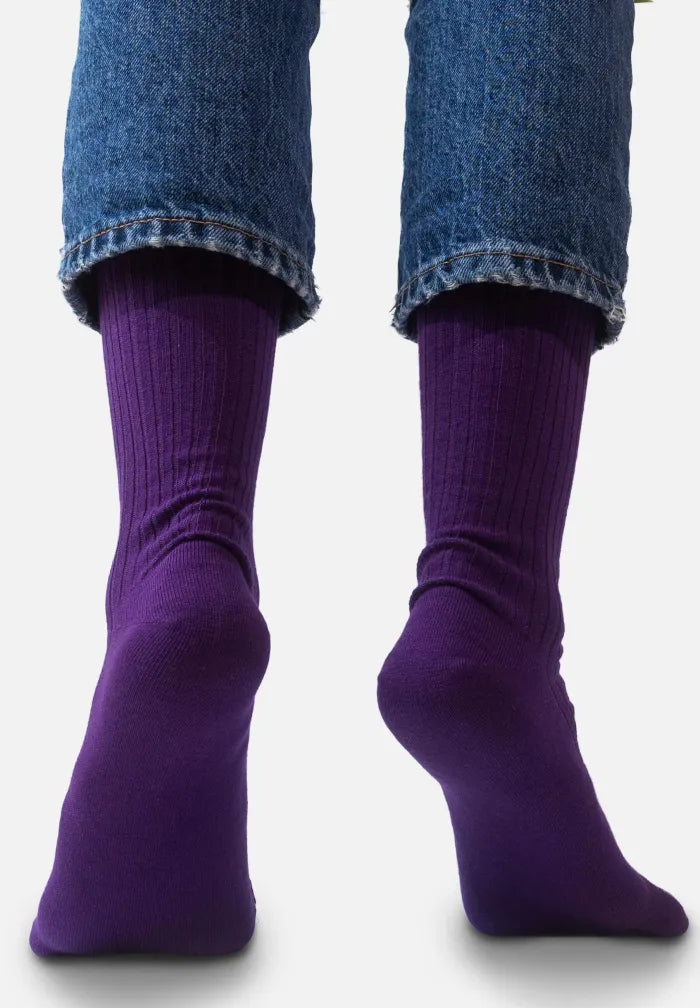 chaussettes en coton bio violette
