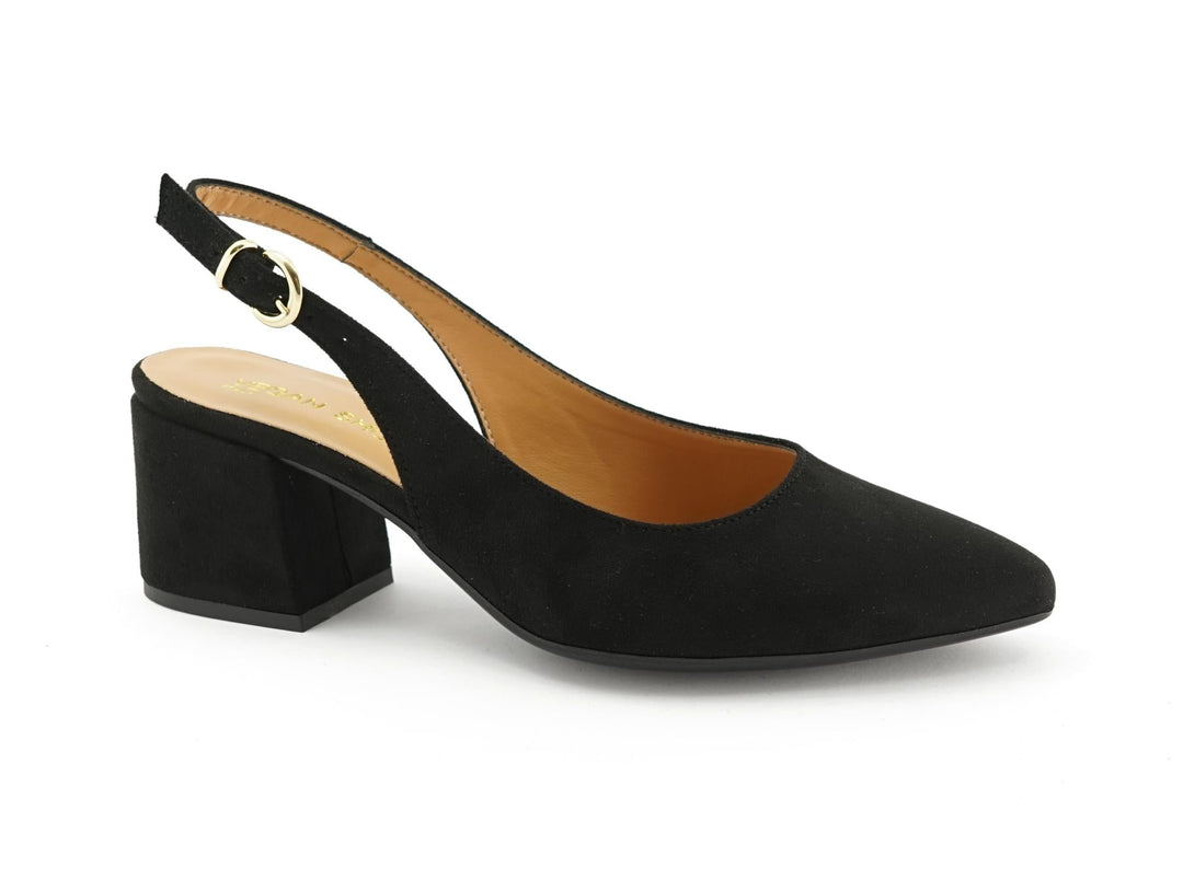 chaussures à talons vegan noir à bout pointu