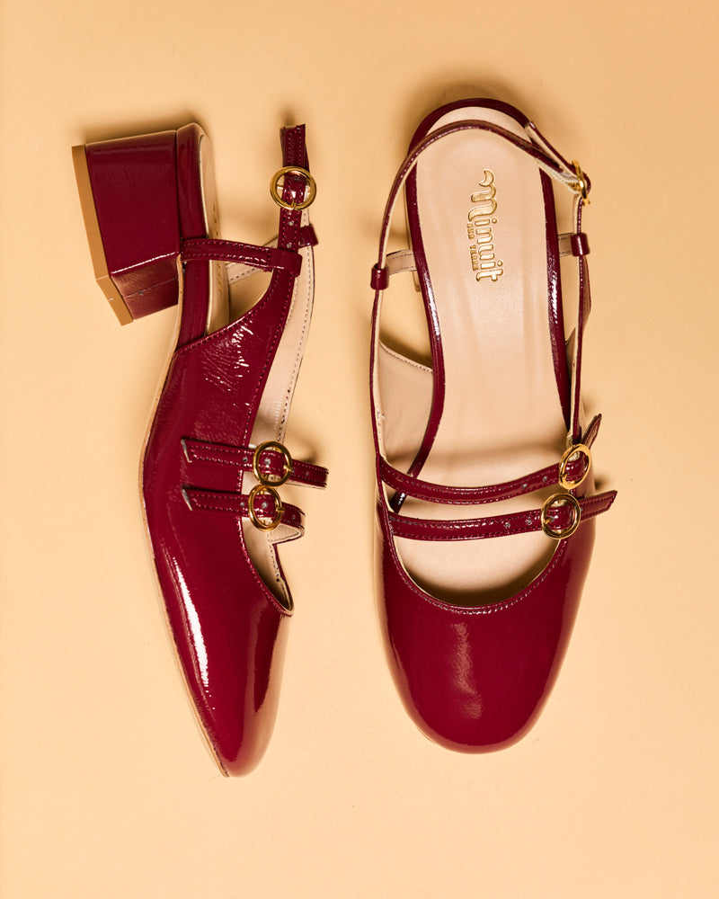 Chaussures babies vegan de la marque Minuit sur Terre, modèle Harmonie Grand cru