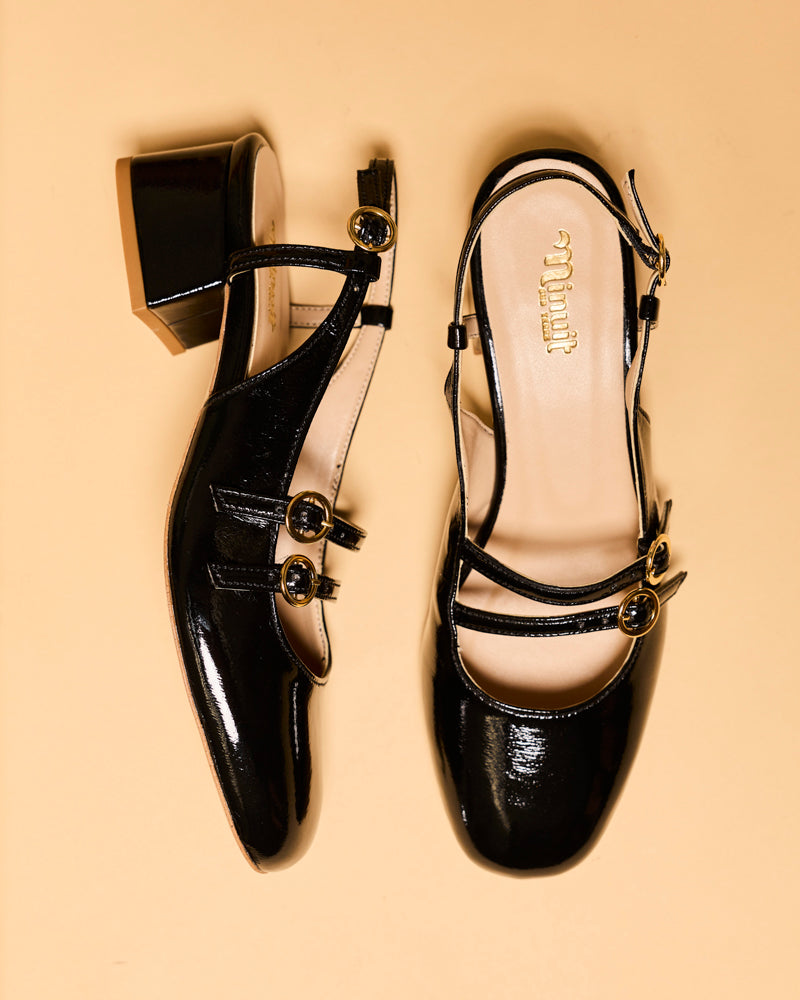 Chaussures babies vegan de la marque Minuit sur Terre, modèle Harmonie Noir d&