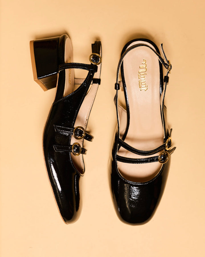 Chaussures babies vegan de la marque Minuit sur Terre, modèle Harmonie Noir d&