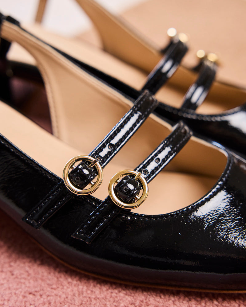 Chaussures babies vegan de la marque Minuit sur Terre, modèle Harmonie Noir d&