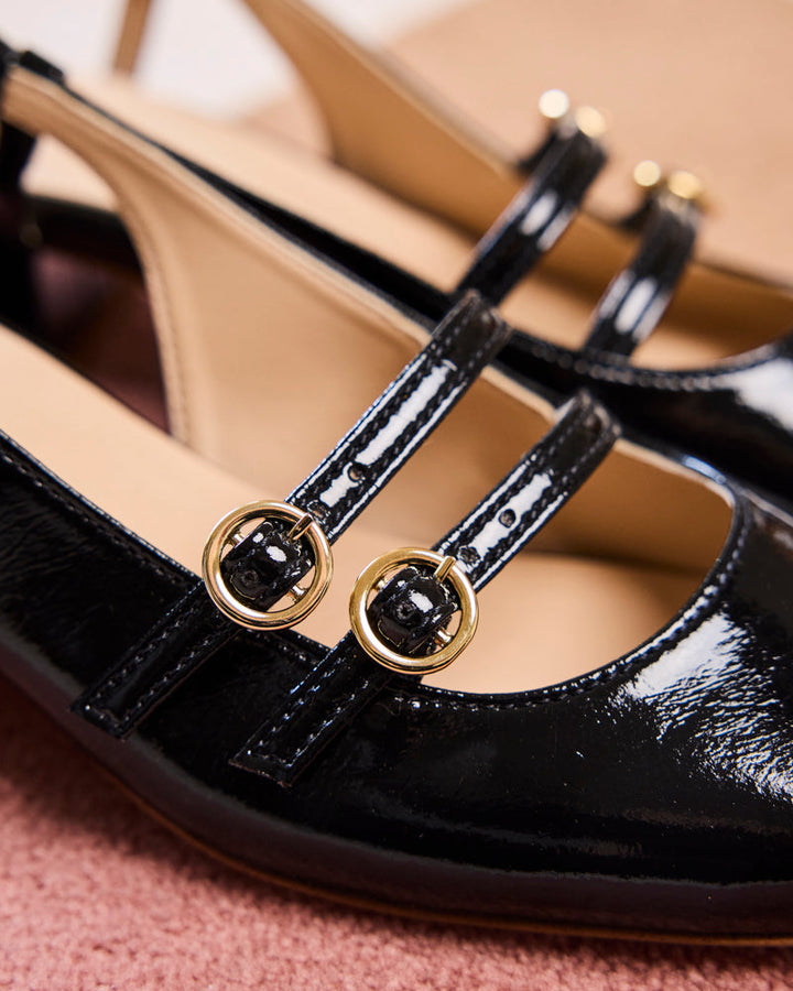 Chaussures babies vegan de la marque Minuit sur Terre, modèle Harmonie Noir d&