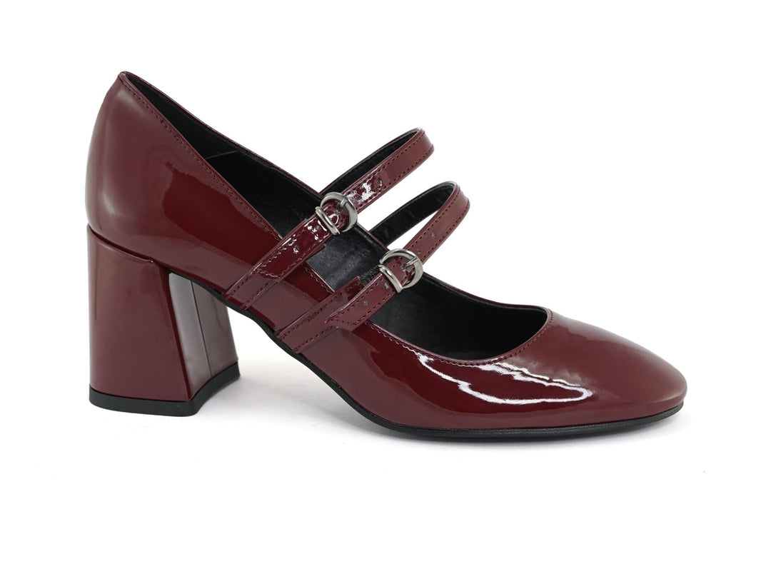 chaussures Mary Jane Rouge Bordeaux