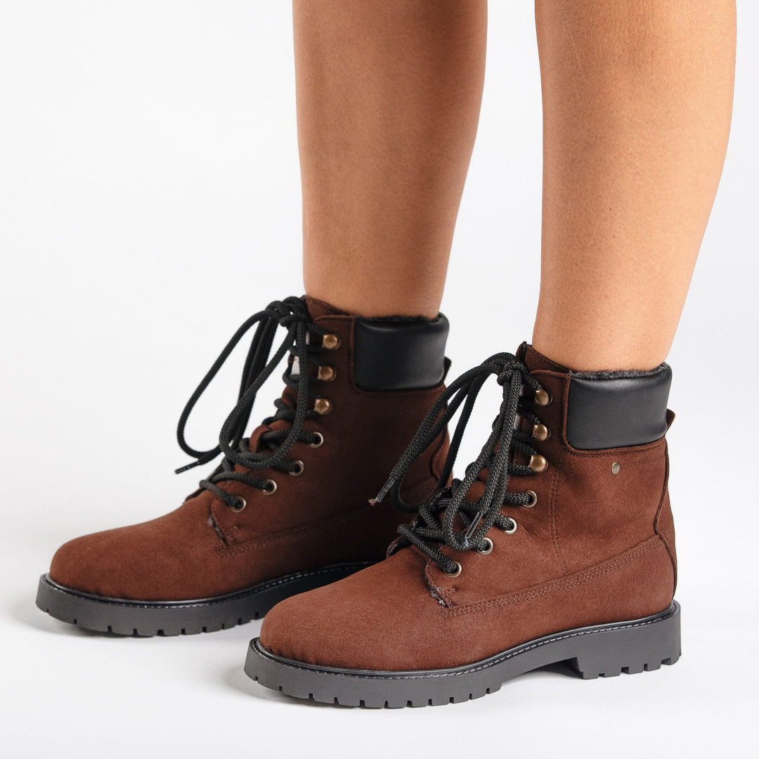 chaussures montantes à lacets intérieur fourré