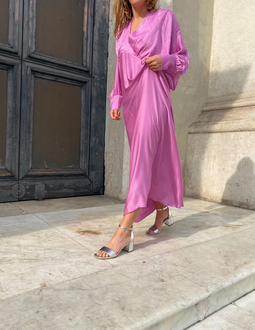chaussures argentée en cuir vegan