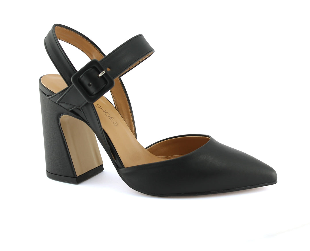 chaussures à talons noires conçues à partir d'un alter-cuir vegan de maïs