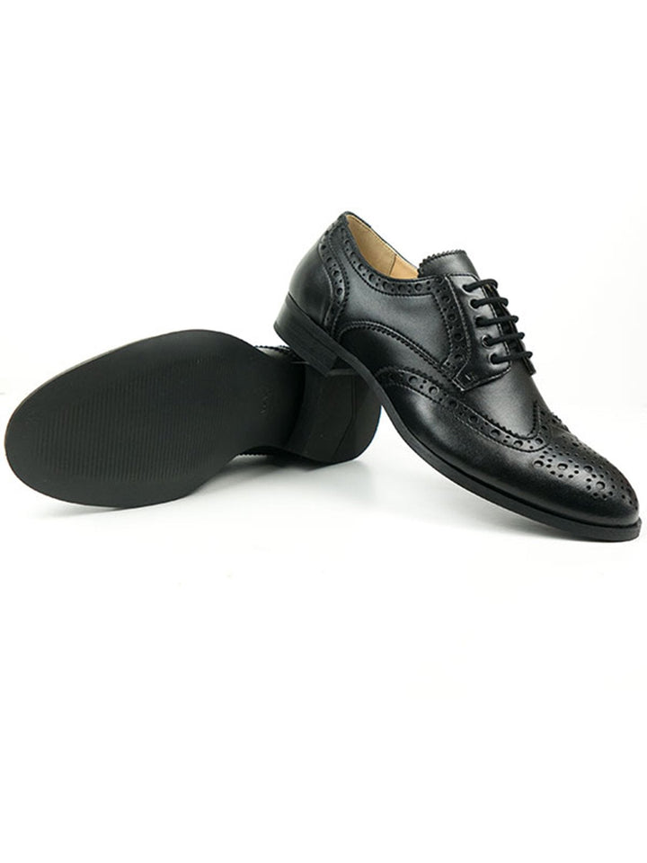 chaussures habillées style derbies avec motif brogues, couleur noire