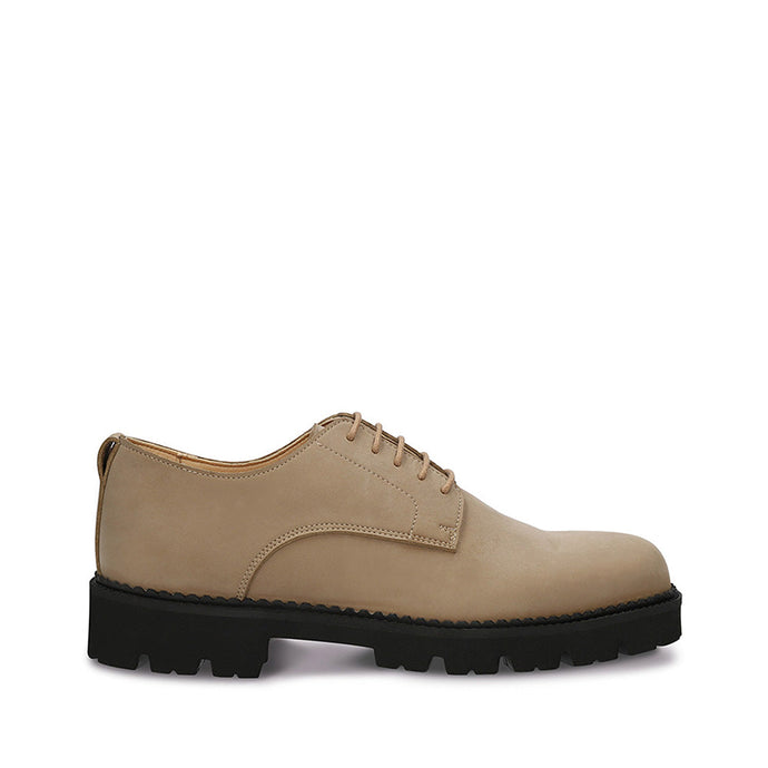 chaussure à lacets beige pour homme en daim vegan