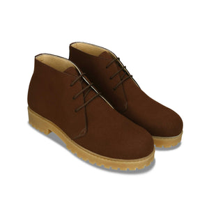 chaussures marron en daim vegan homme