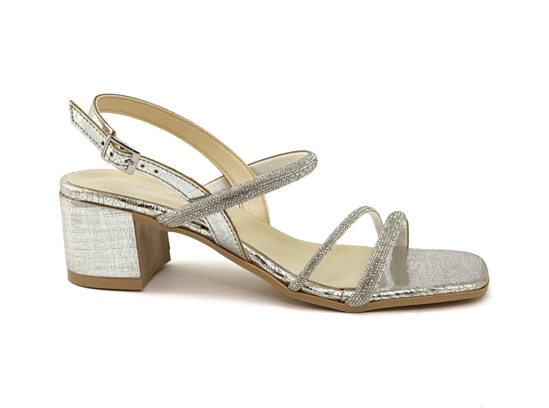 Chaussures à talons vegan à strass argenté