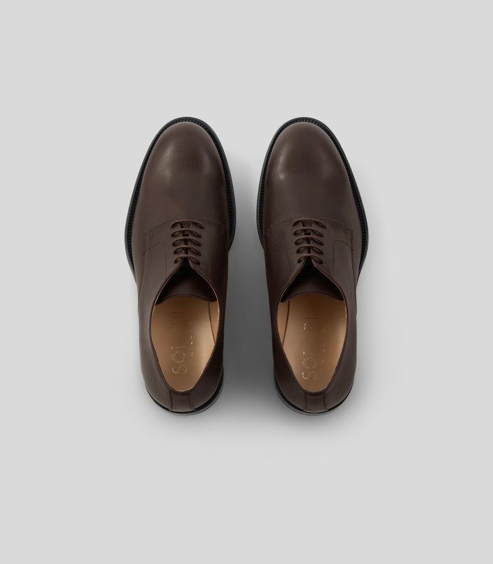 derbies marron en cuir vegan
