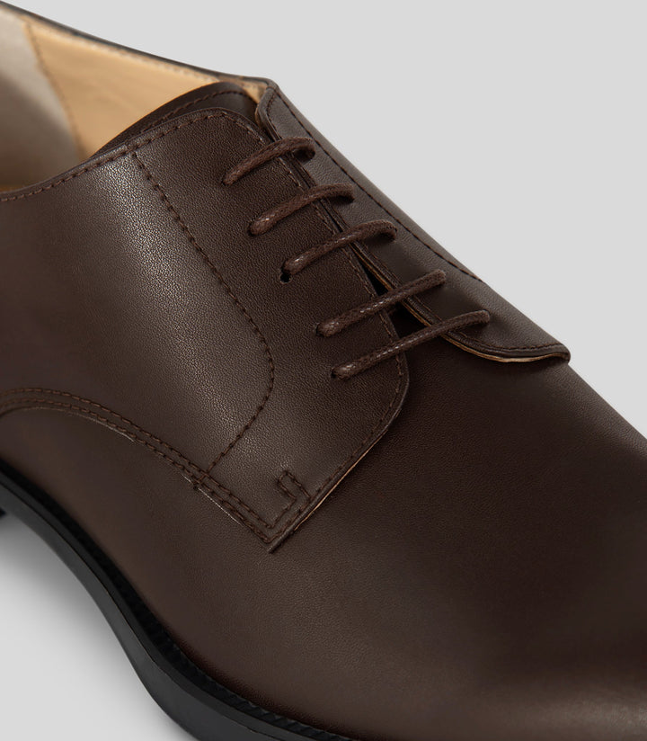 derbies marron en cuir vegan