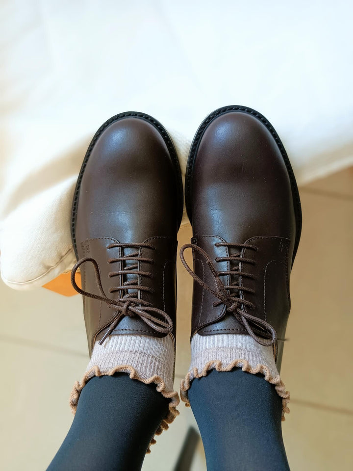derbies marron femme