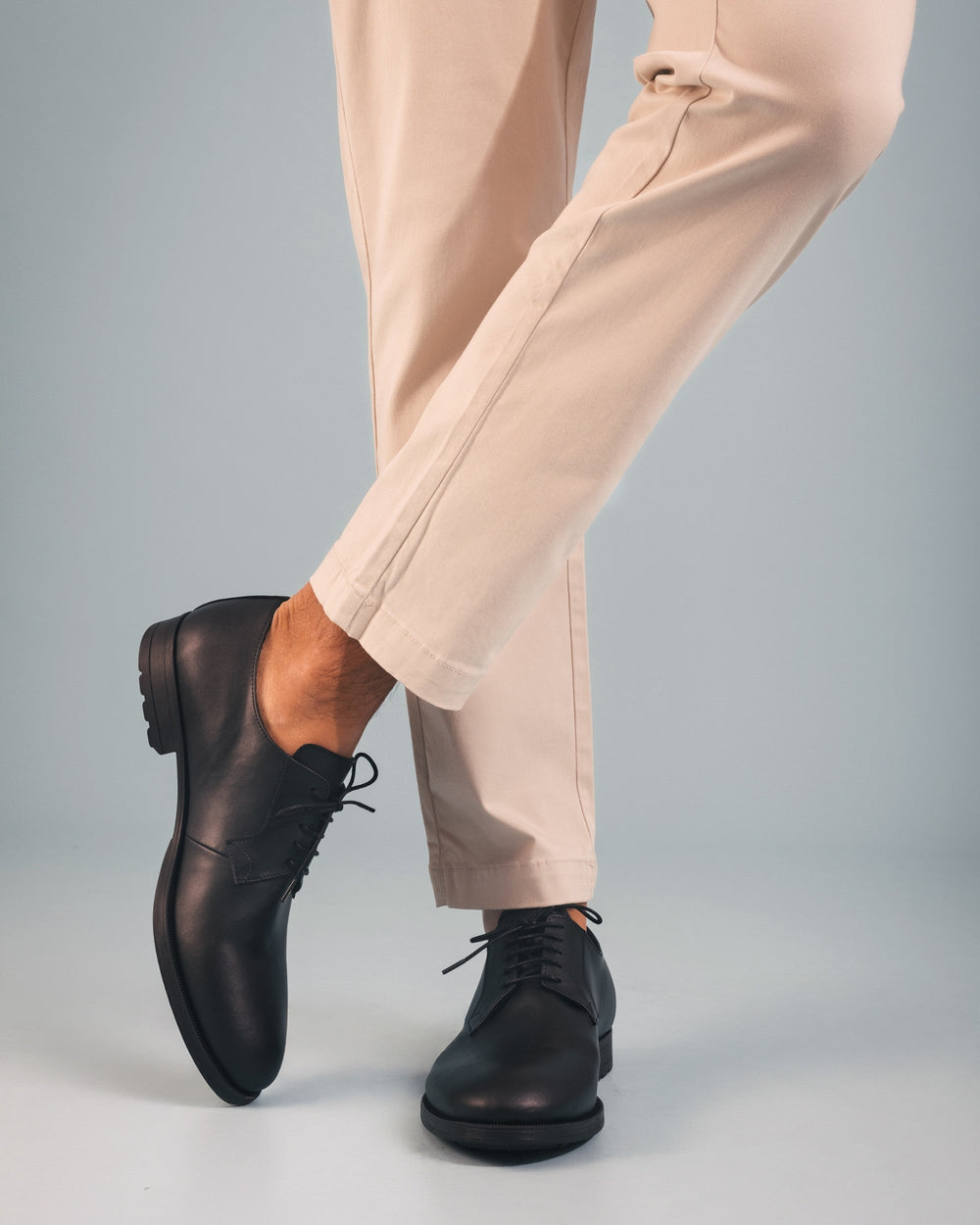 derbies noires en cuir vegan pour homme