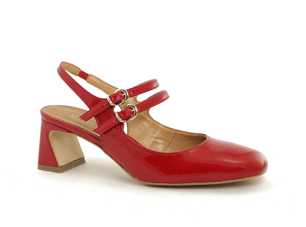 escarpins mary jane rouge