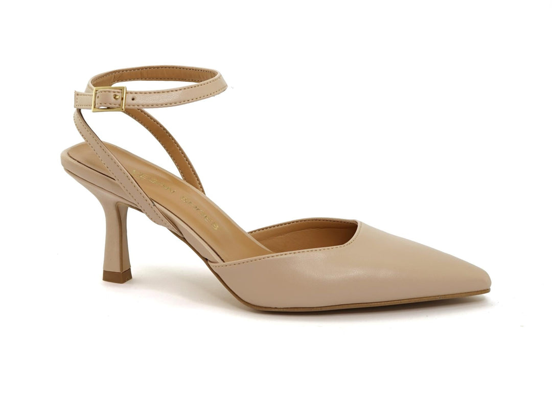 escarpins à talons aiguilles en cuir vegan nude