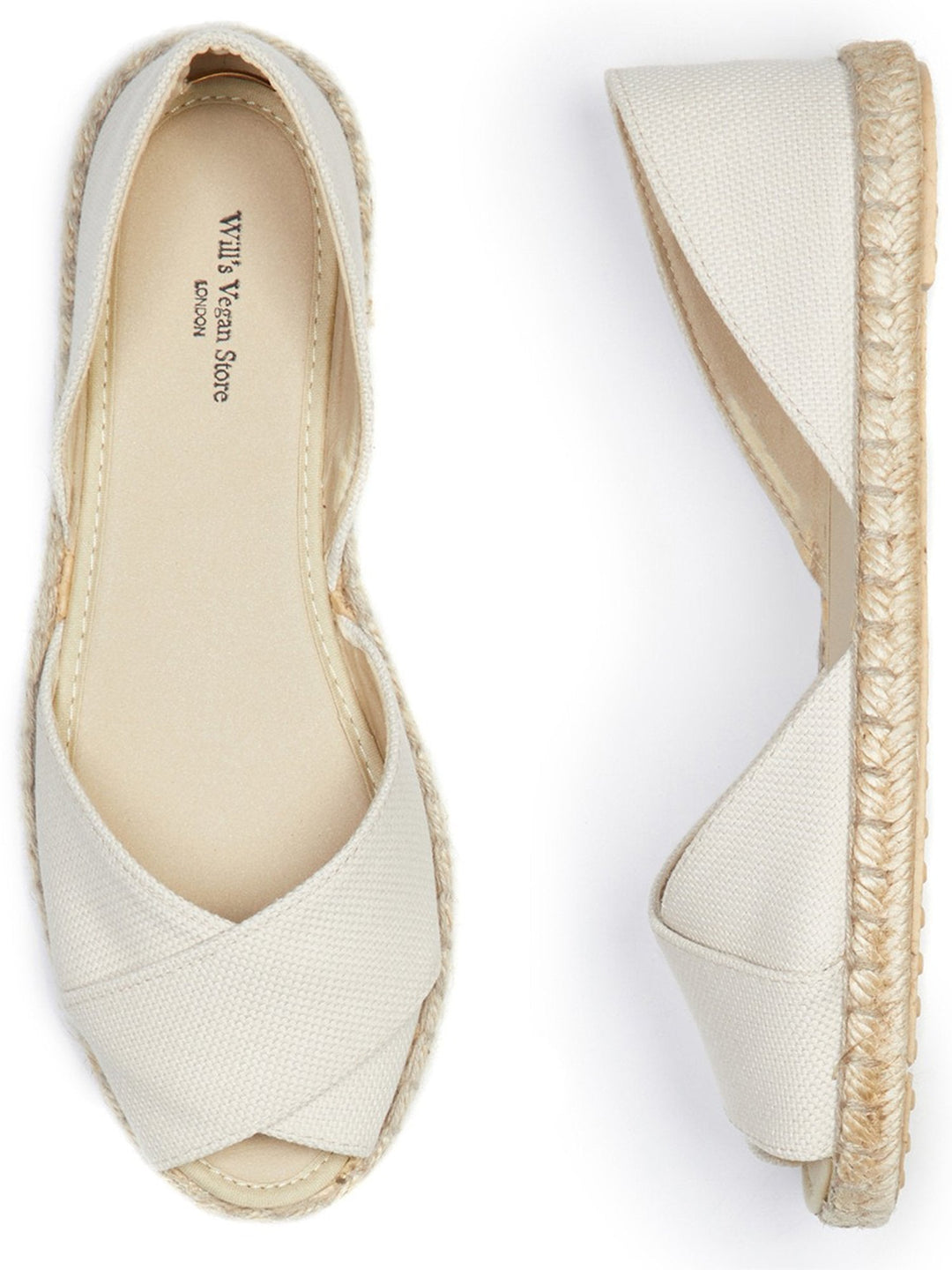 espadrilles vegan en toile recyclée blanche