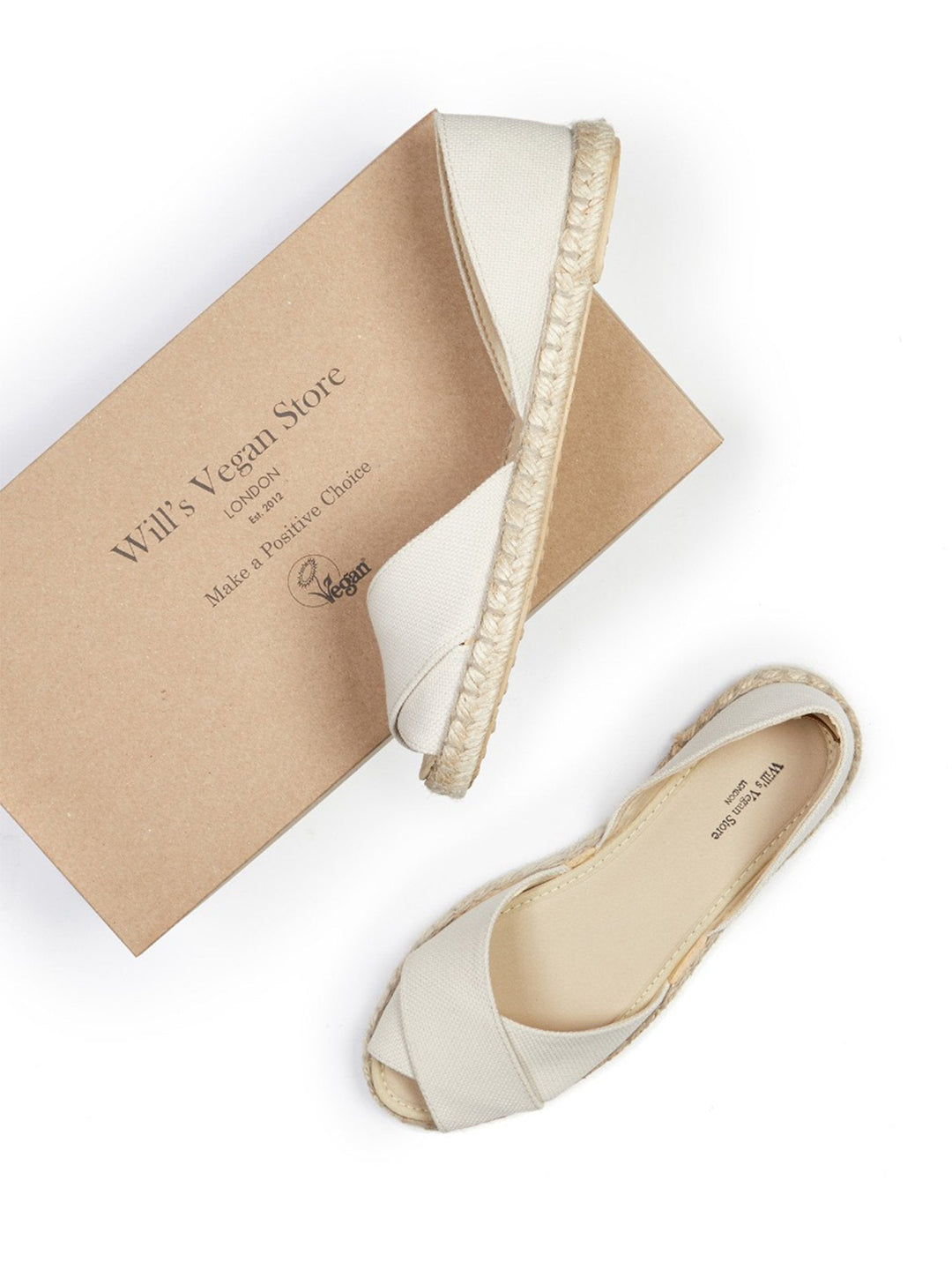 espadrilles vegan en toile recyclée blanche
