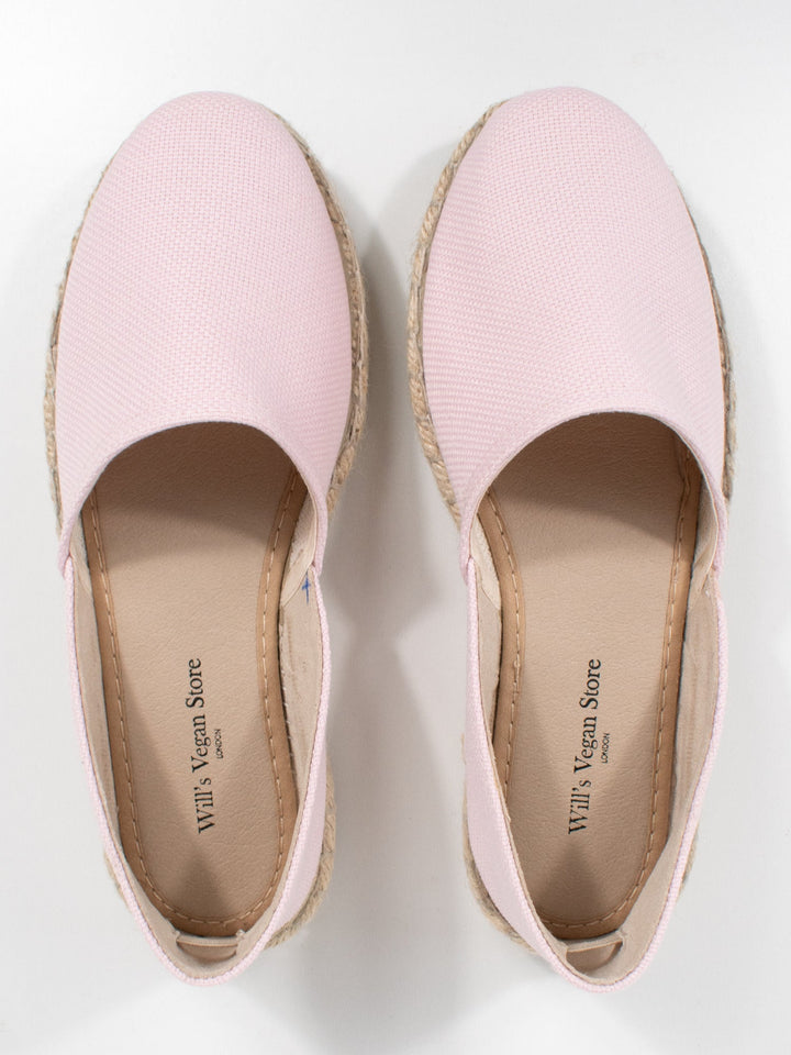 espadrilles rose clair  en toile recyclées