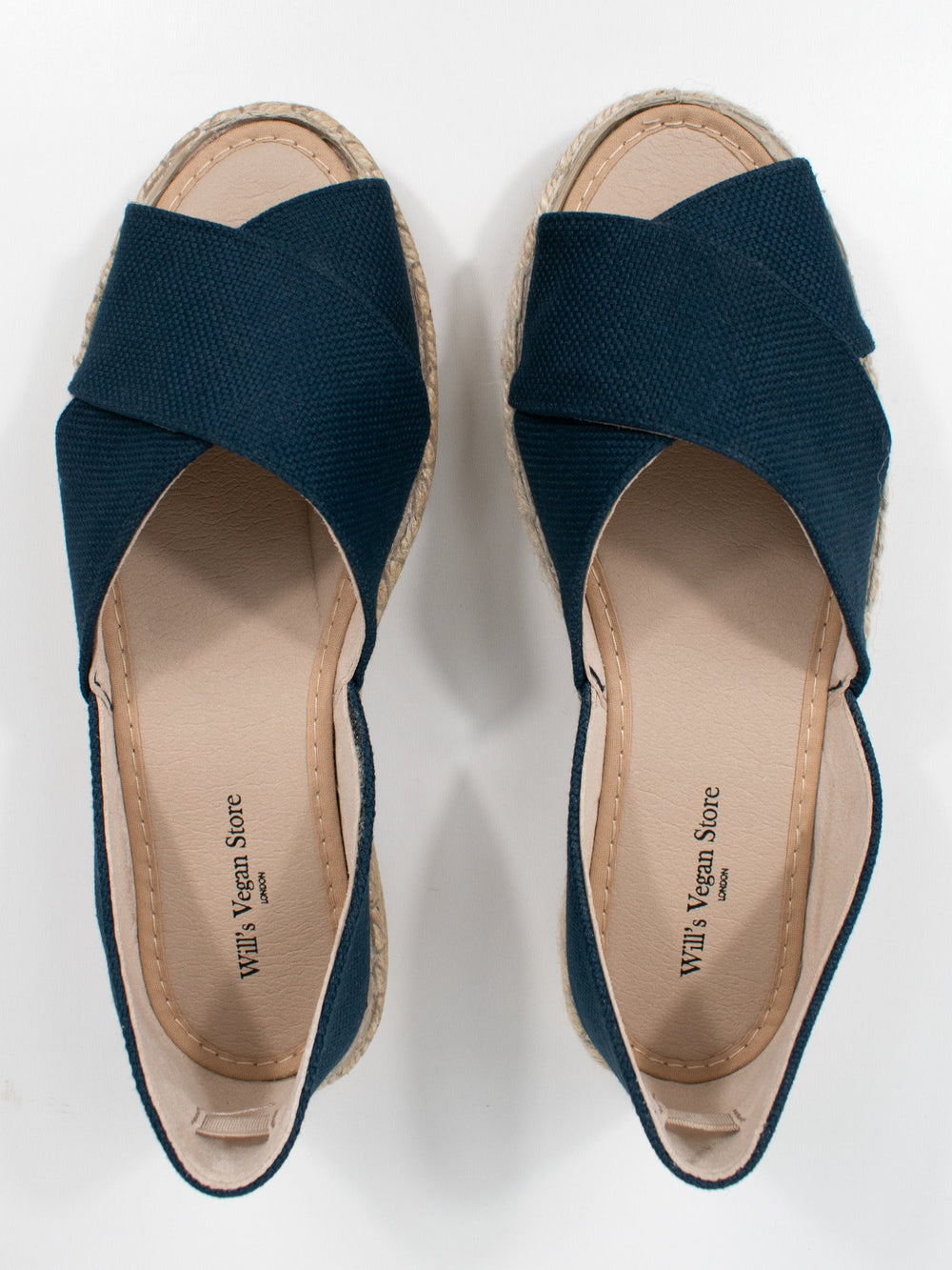 espadrilles vegan en toile recyclée bleu