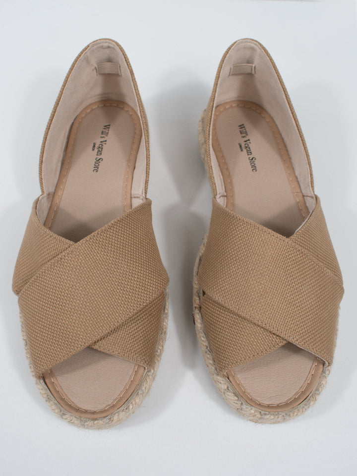 espadrilles vegan en toile recyclée blanche