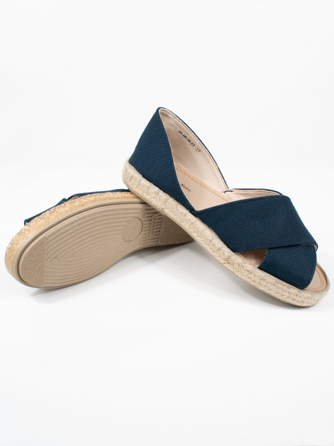 espadrilles vegan en toile recyclée bleu