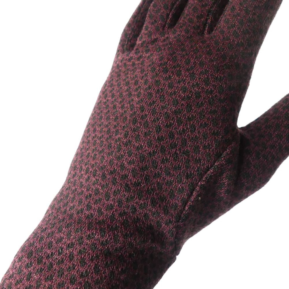 gants bordeaux motifs grain de riz