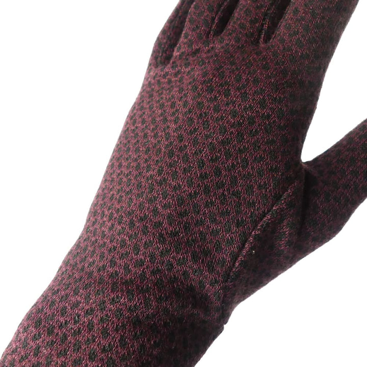 gants bordeaux motifs grain de riz