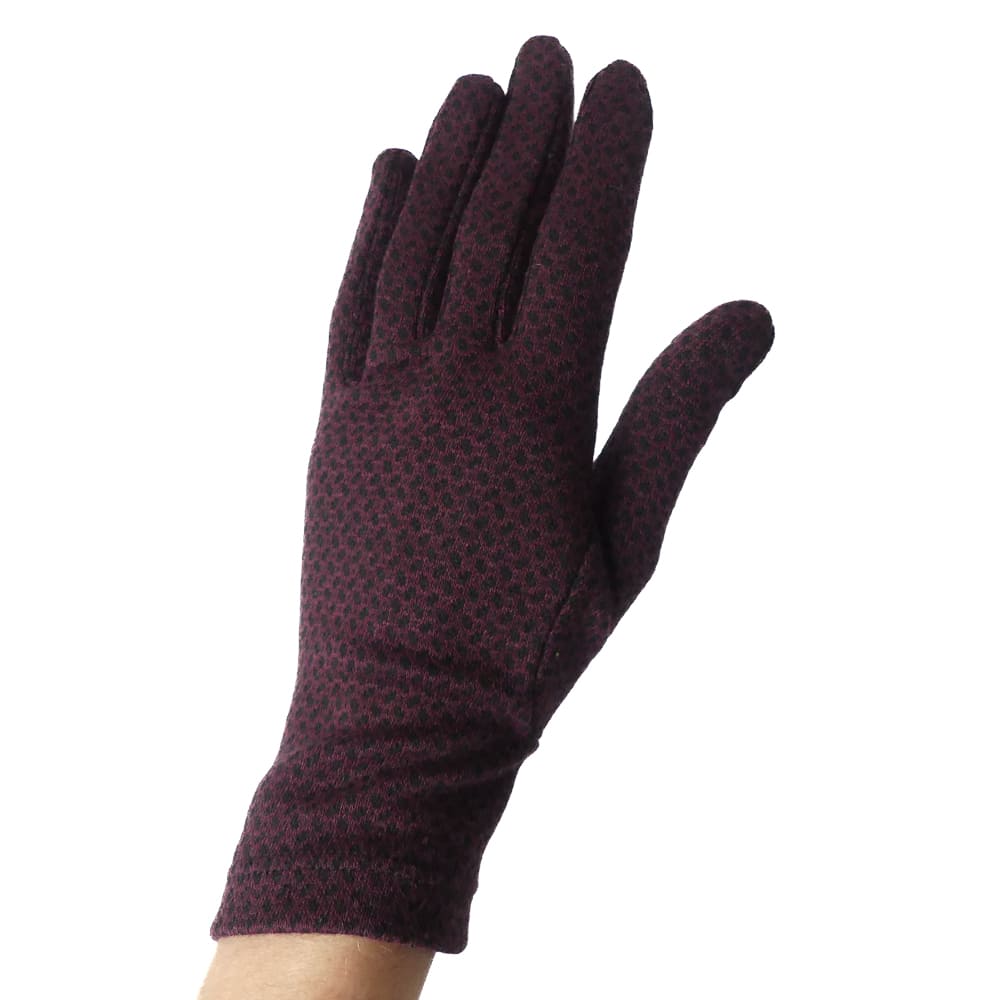 gants bordeaux motifs grain de riz