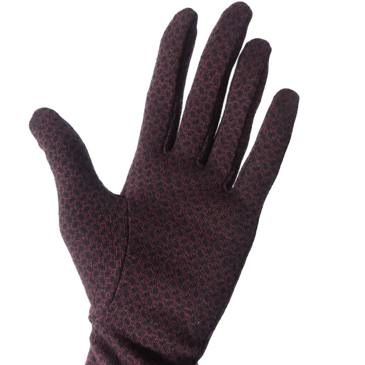 gants bordeaux motifs grain de riz