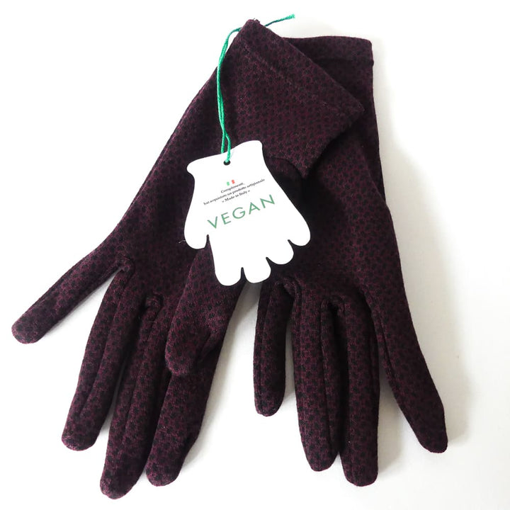 gants bordeaux motifs grain de riz