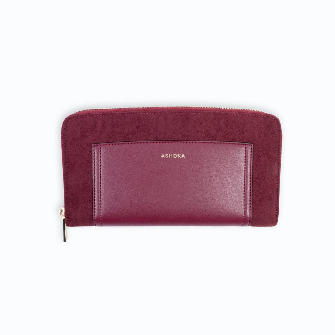 Couture Uppeal™ portefeuille long Bordeaux, vegan et durable, élégant et pratique, idéal pour cartes et monnaie