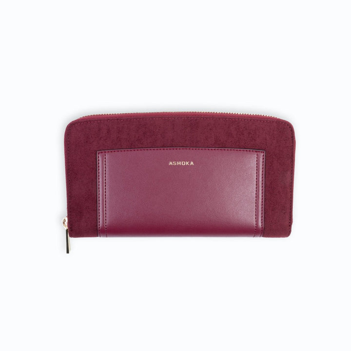 Couture Uppeal™ portefeuille long Bordeaux, vegan et durable, élégant et pratique, idéal pour cartes et monnaie
