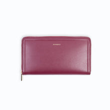 Load image into Gallery viewer, Accessoire mode responsable Ashoka Paris, portefeuille-compagnon Bordeaux, finition sellerie, organisation optimale pour cartes et papiers